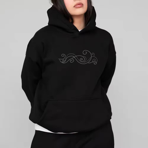 Sudadera con capucha de moda con diamantes de imitación, ropa de calle de moda con detalles de cristales brillantes, Sudadera con capucha con diamantes de imitación para adultos - Product Image 6