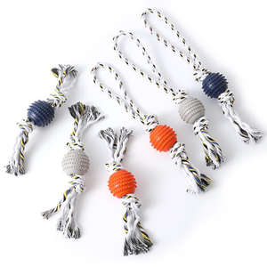 Jouet pour chien interactif multifonctionnel, portable, en forme de dessin animé, durable, écologique, pour nettoyer les dents, en corde résistante en caoutchouc - Product Image 1