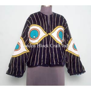 Most Trending Handmade eye design Suzani Embroidery <b>Velvet</b> Winter <b>Jacket</b> <b>Women</b> Short Suzani <b>Jacket</b> FreeSize Short Quilted <b>Jacket</b> - Product Image 1