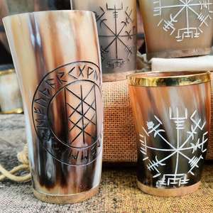 Taza de cuerno de búfalo natural hecha a mano, taza rústica ecológica, duradera y elegante, perfecta para café, té, whisky, Oficina - Product Image 4