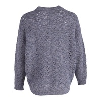 Pull en laine tricoté sur mesure pour femme, prix d'usine, motif ajouré 7GG, coupe oversize