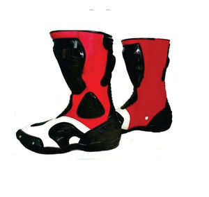 Motorcycle Racing <b>Leather</b> Boots Genuine <b>Leather</b> Breathable Quick Dry Protective Footwear All Seasons Motorbike Riding <b>Shoes</b> - Product Image 2