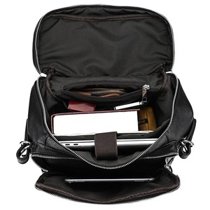 Luxury <b>Designer</b> Large <b>Leather</b> <b>Backpack</b> for <b>Men</b> Zipper Closure Laptop Bagpack for School Travel and Tactical Use - Product Image 3