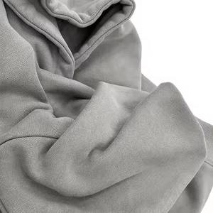 High Quality Custom Made Top Quality Heavyweight Oversize Gray Acid Washed Pullover <b>Hoodie</b> <b>Men</b> And Women Embroidery <b>Work</b> - Product Image 4
