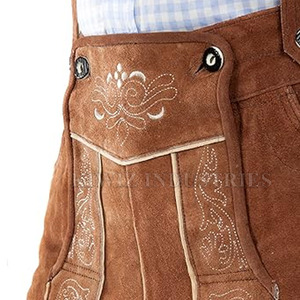 Pantalones cortos de cuero bávaro de alta calidad más vendidos, ropa de entrenamiento informal con patrón sólido, pantalones cortos de tela de gran oferta - Product Image 5