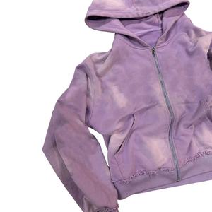 Custom Vintage Zip-Up Acid Wash Tracksuit for <b>Men</b> Winter <b>Sweat</b> <b>Suit</b> Hoodie with Straight Leg Flared Sweatpants Jogging Set - Product Image 3