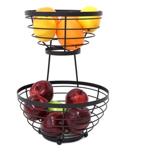 Fabuleux Look Table À Manger Décor Et Comptoir De Cuisine Panier De Rangement De Fruits Fil En Métal Nouvelle Conception Stockage Fruits Panier - Product Image 3