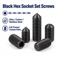Vis sur mesure Grub Tornillos M2 M3 M4 M5 M8 noires à six pans creux en alliage de fer, acier au carbone et acier inoxydable, vis de réglage