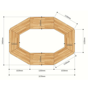 Contemporary 8-piece Rubberwood Meeting <b>Table</b> Set with Lego-Style Legs HBLG013 - Product Image 4