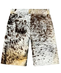 Última moda de alta calidad por encargo de cuero de vaca corto mejor diseño Color sólido cómodo impermeable elegante pantalones cortos de cuero - Product Image 5