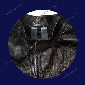 Personnalisé hommes 350 GSM poids lourd français éponge à capuche fermeture éclair pull hiver cuir luxe vestes grande taille hommes vestes - Product Image 3