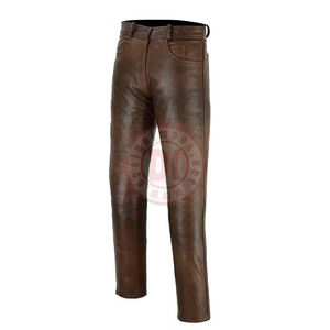 Pantalon en cuir pour homme de haute qualité, nouveau style décontracté, couleur unie, broderie, taille mi-haute, sportif, coupe-vent, best-seller, streetwear - Product Image 4