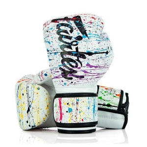 Dernier modèle Design Art Collection Gouttes de peinture Imprimées Gants Fairtex Nouveau Modèle Gants de Kickboxing Professionnels 100% Cuir Original - Product Image 1