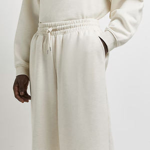 Pantalon de jogging en molleton taille haute personnalisé pour hommes, en éponge française, baggy, pantalon de survêtement évasé empilé avec poches en coton délavé foncé 100% coton - Product Image 3