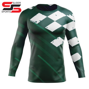 OEM ODM Rash Guard Hombres Sublimación Impreso Spandex Rash Guard Gimnasio Surf Rashguard Camisas Hombres Pesca Ropa de protección solar - Product Image 6