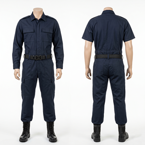 Uniforme de Seguridad Premium de 245 GSM en Polialgodón Azul Marino con Diseño de Paneles Tácticos y Logotipo Personalizado Bordado/Impreso - Product Image 5