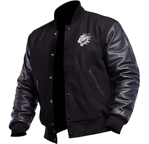 Veste universitaire unisexe de haute qualité avec broderie, manteau de baseball avec logo personnalisé pour hommes, veste universitaire d'hiver décontractée en gros - Product Image 4