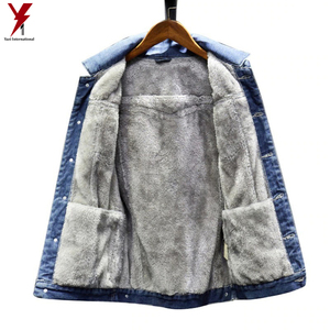 Veste en jean longue et extensible sur mesure pour hommes veste en jean pour hommes veste en denim d'hiver en coton pour hommes de grande taille - Product Image 5