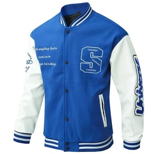 Nueva chaqueta de béisbol universitaria para estudiantes de invierno, chaqueta impermeable de lona de cuero genuino con bordado de letras de estilo americano para adolescentes - Product Image 3