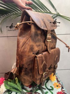 Crunch Leather <b>Backpack</b> <b>Stylish</b> Multi Uses Bags New Design Pocket Multi Uses <b>Backpack</b> Wholesale Bulk Product - Product Image 2