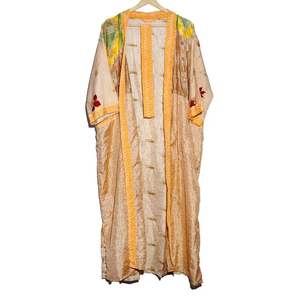 Women's Vintage Silk <b>Robe</b> Kimono Spaghetti Strap <b>Bridal</b> Dressing Gown Bikini Cover Recycled Indian Material Thermal Spring - Product Image 2