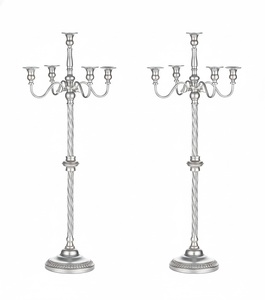 Candelabro de Metal de Diseño Moderno con 5 Brazos, Candelabro de Pie con Acabado Antiguo de Cobre para Decoración de Bodas, Eventos y Fiestas - Product Image 3