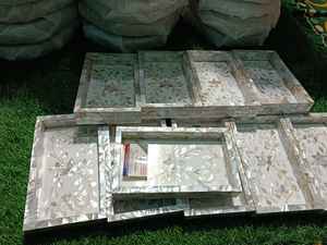 Bandejas festivas de madera para postres y regalos con incrustaciones de perlas, vajilla personalizable para Ramadán Kareem y Eid Mubarak - Product Image 6