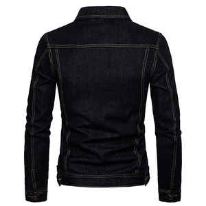 Chaquetas vaqueras de secado rápido y transpirables para hombre, precio barato de fábrica, recién llegado, ropa de calle, chaqueta vaquera de Color sólido para hombre - Product Image 3