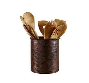 Porte-ustensiles martelé en cuivre antique Excellente qualité Caddy à ustensiles fait à la main Classique Élégant Nouveau Caddy à couverts en gros - Product Image 1