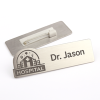 Badge d'identification personnalisé réutilisable en laiton pour hôpital, infirmière