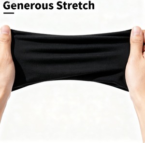 Pantalon décontracté en tissu extensible 100% coton, noir, extensible généreux, haute durabilité, streetwear, doux, respirant, facile - Product Image 4