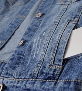 Vestes en jean pour hommes, décontractées, en jean, col montant, boutonnées, manteau oversize, vêtements d'extérieur - Product Image 2