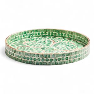 Bandeja Decorativa y de Servicio Hecha a Mano con Incrustaciones de Madreperla Natural de Vietnam, Ecológica para Uso en el Hogar y la Cocina - Product Image 1