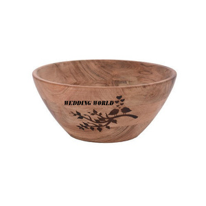 Bol à chocolat en bois de lavage blanc Forme arrondie Bol sucré fait à la main Classique Élégant nouveau bol à chocolat en bois - Product Image 5