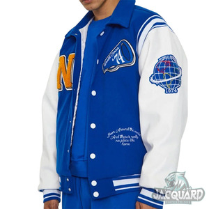OEM personalizado Vintage Varsity chaqueta para los hombres de invierno de cuero mangas escuela Universidad béisbol Letterman Varsity chaqueta de talla grande - Product Image 3