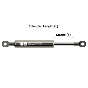 Cilindro de Gas de Acero Inoxidable Resistente a la Corrosión de 433 mm, Carrera de 160 mm, Componente de Maquinaria Ajustable ISO SS para Uso Industrial - Product Image 3