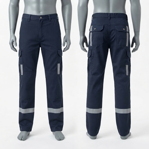 Custom Logo Navy Blue Polyester Twill 280 GSM CE Certified <b>Waterproof</b> Safety Work <b>Pants</b> Reflective Tape High Visibility <b>Cargo</b> - Product Image 6