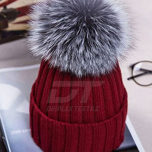 หมวกบีนนี่ผ้าแจ็คการ์ดขนสัตว์100% ออกแบบได้ตามต้องการ - Product Image 2