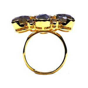 Anillo de labradorita de estilo clásico de Plata de Ley 925 chapado en oro para bodas - Product Image 2