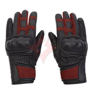 Guantes de Motociclismo de Cuero Genuino Unisex Negros Borgoña Premium, Impermeables, Deportivos, para Motociclistas, Protección para Conducir al Aire Libre - Product Image 5