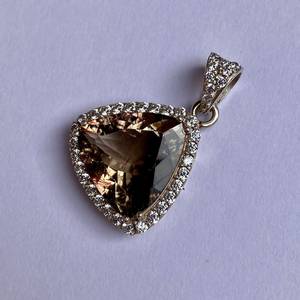 Cluster turmalina colgante 925 plata esterlina trillón corte piedra preciosa elegante declaración collar hecho a mano joyería regalo para ella - Product Image 2