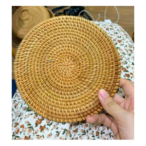 Assiette de chargeur en rotin tissé à la main rustique fournisseur du Vietnam décoration de plaque en osier naturel - Product Image 5