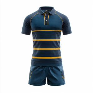 Ensemble de maillot de rugby de haute qualité à séchage rapide pour hommes, nom d'équipe sportive personnalisé, football pour polos et shorts - Product Image 2