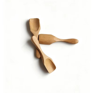 Cuillère en bois sculptée avec logo personnalisé, ustensile de cuisine en bois naturel, cuillère solide en bois d'acacia pour la cuisine - Product Image 1