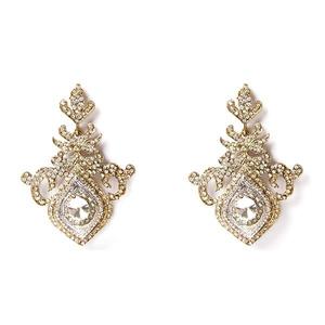 Kriaa 1301330 Boucles d'oreilles manchettes fines Pierre autrichienne plaquée or Dangler pour femme - Product Image 1