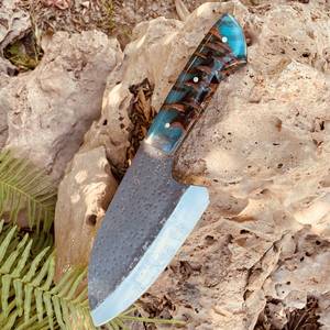 Cuchillo de Cocina Hecho a Mano de Acero al Carbono con Mango de Resina, Ambidiestro, Moderno, Duradero, Apto para Lavavajillas, Personalizable, Cuchillos Industriales OEM - Product Image 3