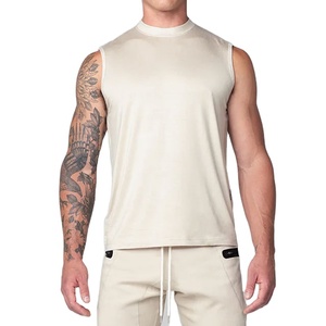 เสื้อกล้ามออกกำลังกายแบบใหม่ คอสูง ดีไซน์เพิ่มขนาด ยืดหยุ่นได้ กระชับกล้ามเนื้อ ผ้าโพลีเอสเตอร์ผสมสแปนเด็กซ์ ไม่มีแขน - Product Image 6