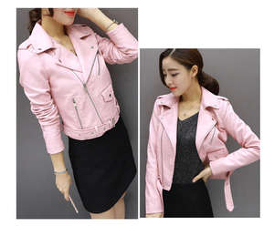 Nouvel arrivage de vestes en cuir pour femmes automne hiver manteau court à fermeture éclair Faux manteau souple vêtements d'extérieur pour femmes manteau veste 2023 - Product Image 2