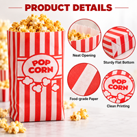 Sacs en papier pour aliments, compatibles micro-ondes, avec logo personnalisé, pour la vente en gros, emballages pour la restauration rapide et les pop-corn à emporter