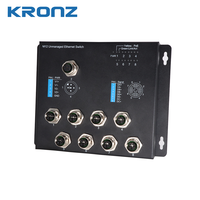 KRONZ M12 Conmutador Ethernet Industrial PoE de 8 puertos montado en la pared No administrado 10/100/1000M Bit/s Conector hembra Xcode Nueva condición